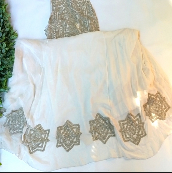 Mara Hoffman Athena beaded silk chiffon gown 0 wedding bohemian - Picture 6 of 16